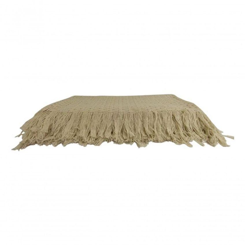 Manta Decorativa De Renda Jamaicano King 2,60 X 2,30m 100% Algodão Bege - imagem 4