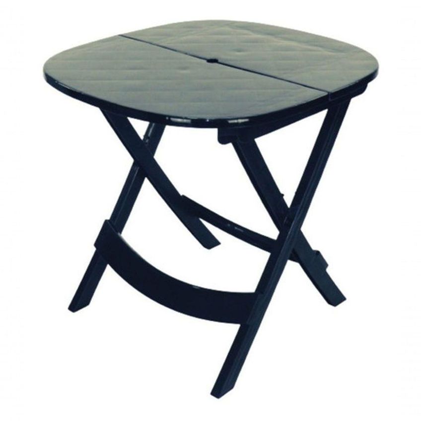 Mesa Dobravel Quadrada Em Plastico Com Furo Para Ombrelone Branco Higipack - imagem 4