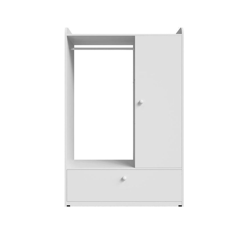 Guarda Roupa Infantil 1 Porta Giratória Com Gaveta Em MDF Branco Infantile Móveis - imagem 5