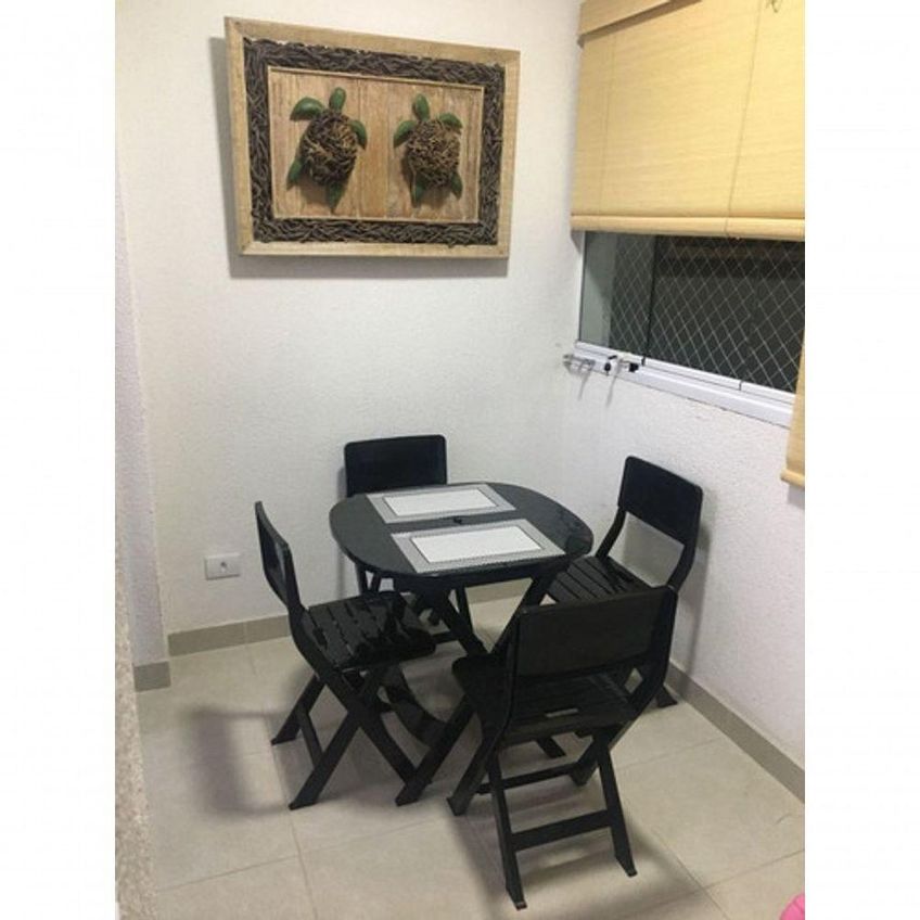 Mesa De Canto Dobrável Plástico Resistente Jsn Com Tampo E Estrutura Em Material Lavável Branco - imagem 3