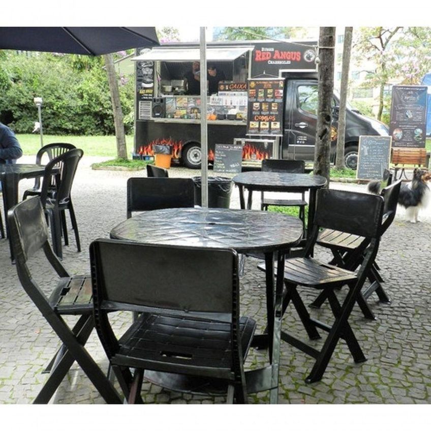 Mesa De Canto Dobrável Plástico Resistente Jsn Com Tampo E Estrutura Em Material Lavável Branco - imagem 4