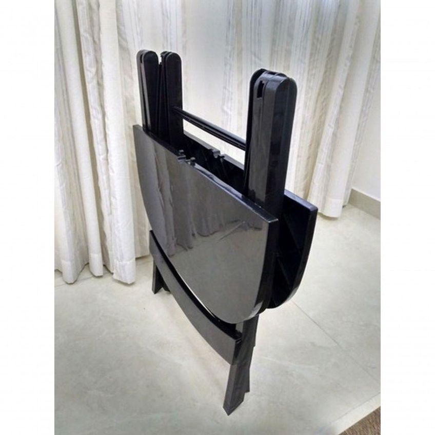 Mesa De Canto Dobrável Plástico Resistente Jsn Com Tampo E Estrutura Em Material Lavável Branco - imagem 5
