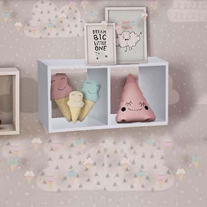 Nicho Duplo [f031] 40x20x20cm Em MDF 100% De Reflorestamento Branco - imagem 3