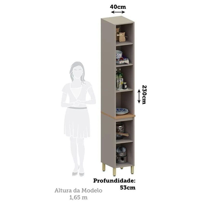 Paneleiro Profundo Simples Lumina 2 Portas MDF 15mm 40cm Freijó UV Cinammon UV Luciane Móveis - imagem 3