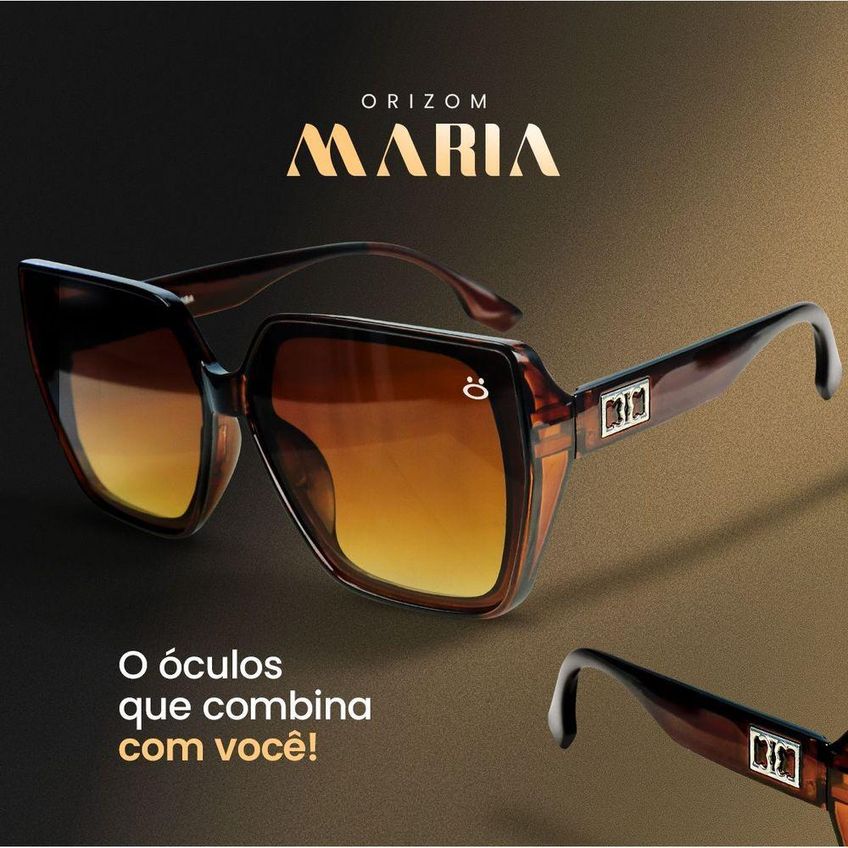 Óculos De Sol Orizom Maria Em Acetato Marrom Com Lentes Proteção UV E Case Premium - imagem 3