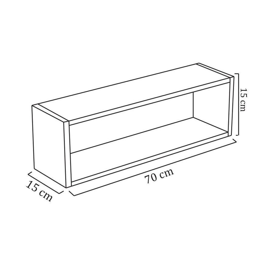 Nicho Decorativo [f031] Retangular 70x15x15 Em Mdf 100% Reflorestamento Preto - imagem 4