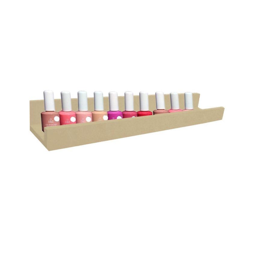 Prateleira Esmalteria Simples Multiuso 75cm MDF Organizadora Para Banheiro Cozinha Quarto Amadeirado - imagem 2