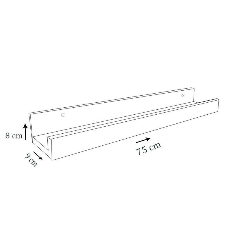 Prateleira Esmalteria Simples Multiuso 75cm MDF Organizadora Para Banheiro Cozinha Quarto Amadeirado - imagem 3