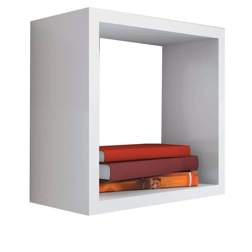 Nicho Decorativo F031 30x30x15cm Em Mdf Para Organização De Ambientes Branco - imagem 2