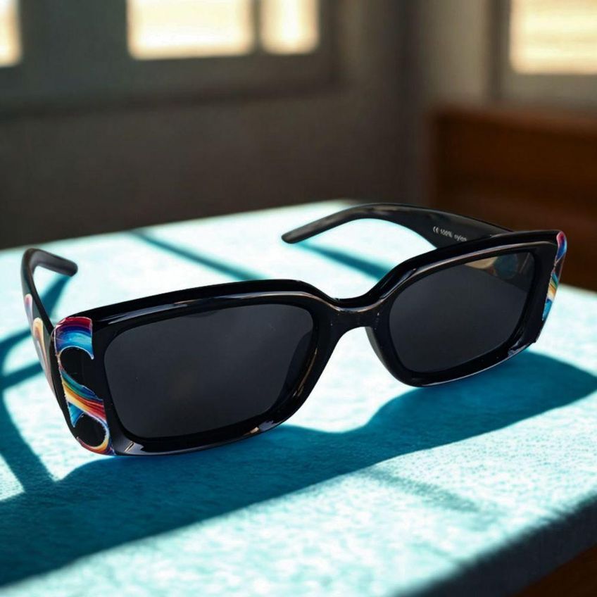 Óculos Escuros Infantis Coleção Tea E Amor Infinity Black Em Nylon Flexível Preto Para Crianças - imagem 4
