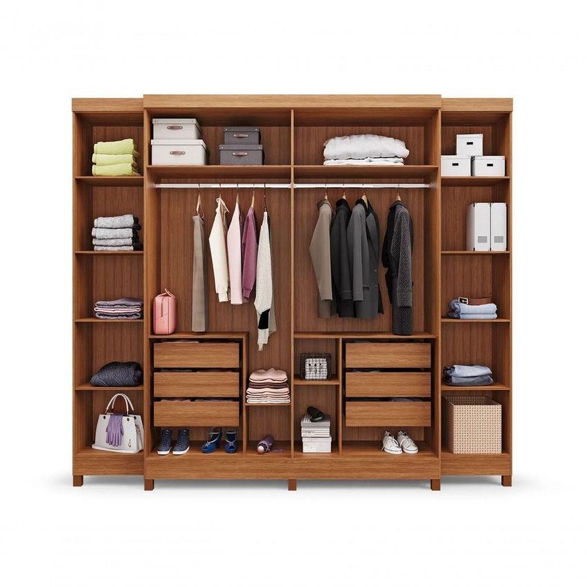 Guarda Roupa Casal Imperial Casal 6 Portas Giratórias 6 Gavetas Freijó-Offwhite Em MDP - imagem 3