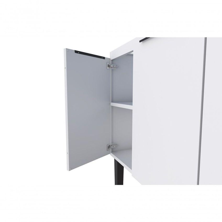 Gabinete De Cozinha Juno 200 4 Portas 4 Gavetas 100% Aço 192cm Preto Com Puxadores Em Aço - imagem 4