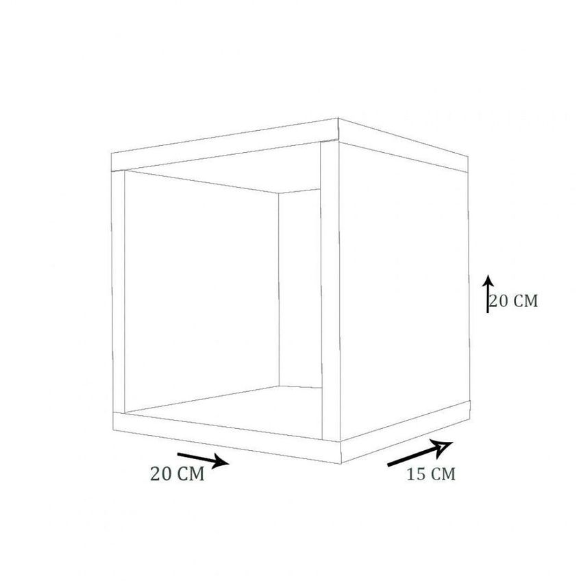 Kit Nicho Decorativo F031 20x20x15cm Quadrado MDF Amadeirado - imagem 3