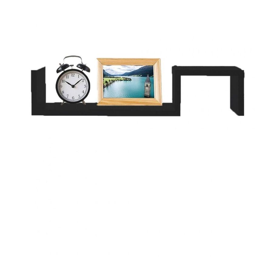 Prateleira Zig Zag Trovarelli Preto F031 Em Mdf 100% Reflorestamento Para Organização De Ambientes - imagem 5