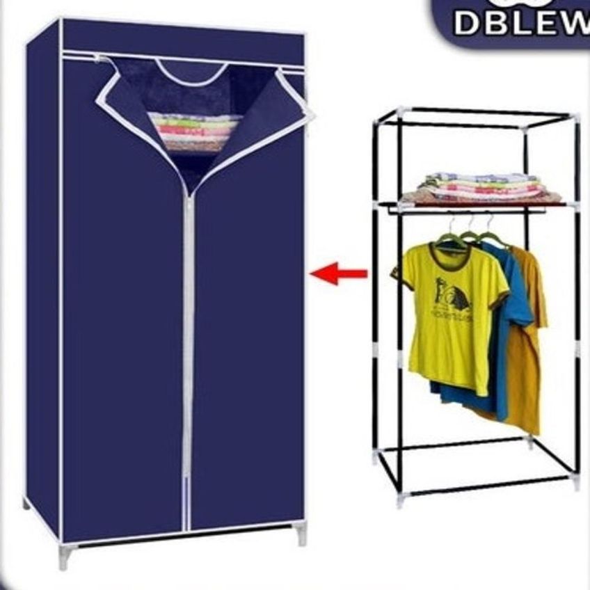 Guarda Roupa Portátil Com Cabideiro Arara Dobrável Organizador Azul Yeet - imagem 5