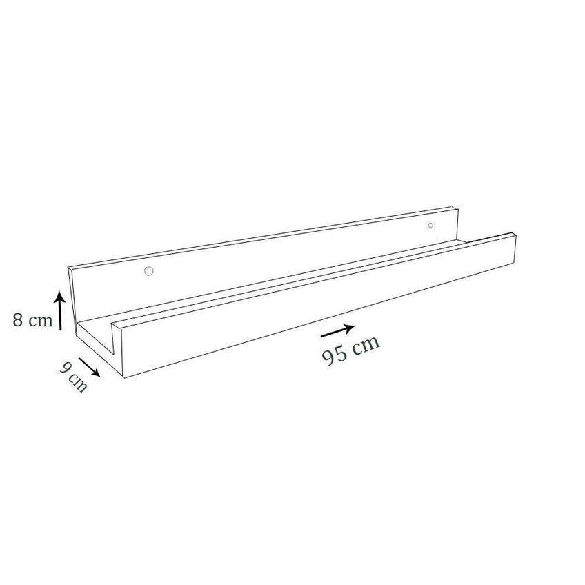 Prateleira Esmalteria Simples 95cm Em Mdf Organizador Para Esmaltes E Temperos Amadeirado - imagem 3