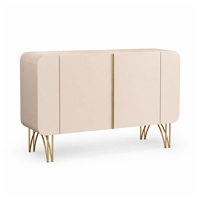 Aparador Buffet Benetto Moderno 3 Portas Em MDF 110cm Off White Para Sala - imagem 3