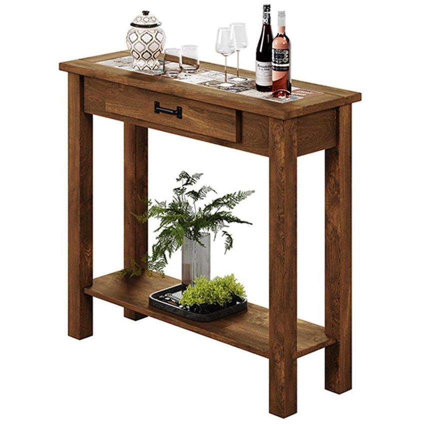 Aparador Signe W02 Rústico 1 Gaveta Madeira Maciça 73cm Imbuia Lyam Decor - imagem 4