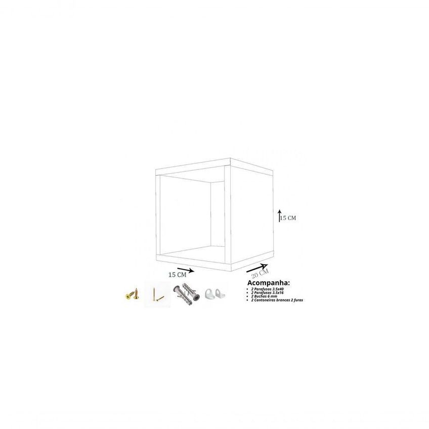 Nicho Decorativo [F031] 15x15x20cm Em MDF Para Organização De Ambientes Branco - imagem 3