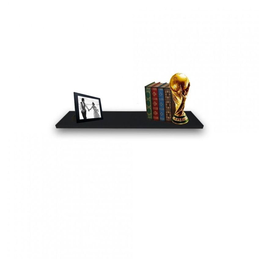 Prateleira Simples 50x20cm Em MDF Com Borda Para Organização Preto - imagem 3