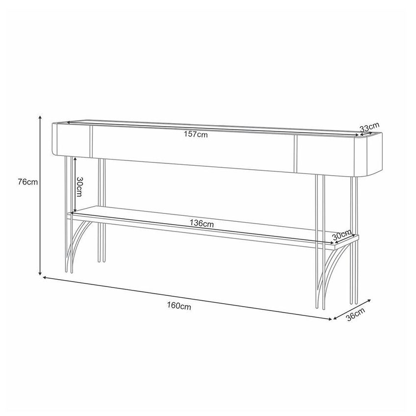 Aparador Vivaz Contemporâneo Em Mdf Mdp 160cm Off White E Carvalho Para Sala Ou Hall - imagem 3