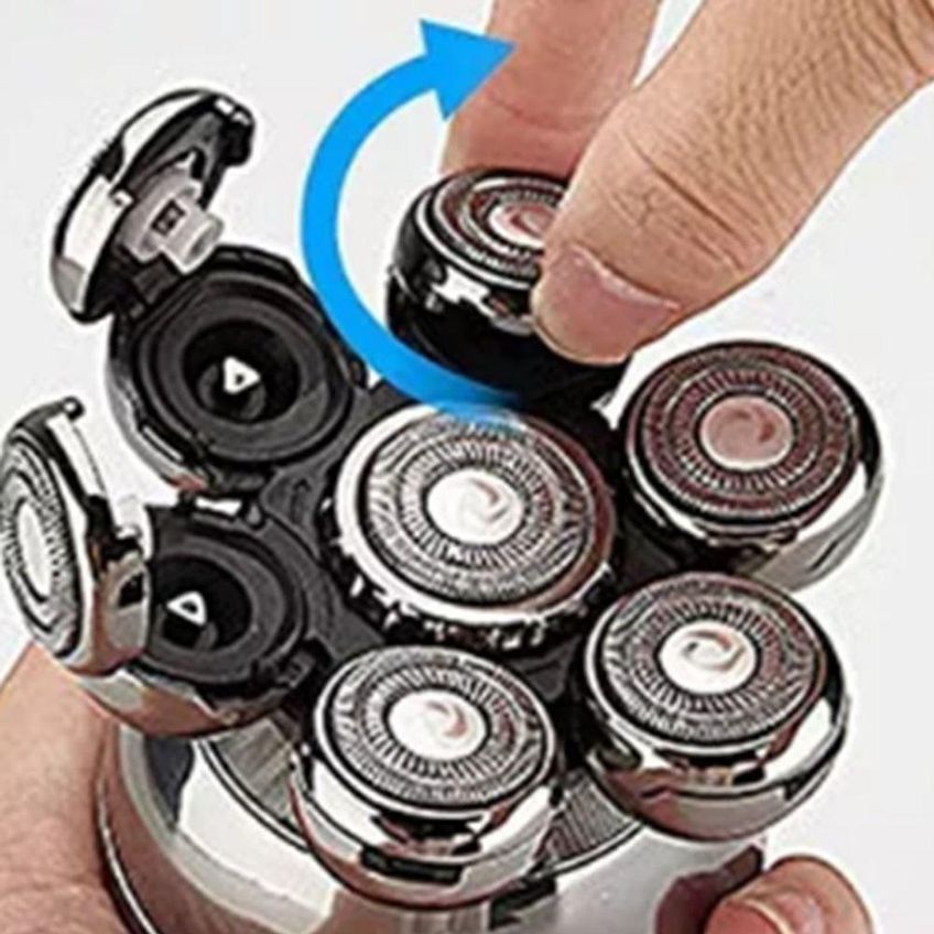 Máquina De Barbear Elétrica Barbeador Elétrico 7d Alex Para Barba E Cabelo Lâmina Aço Inox Bateria - imagem 2