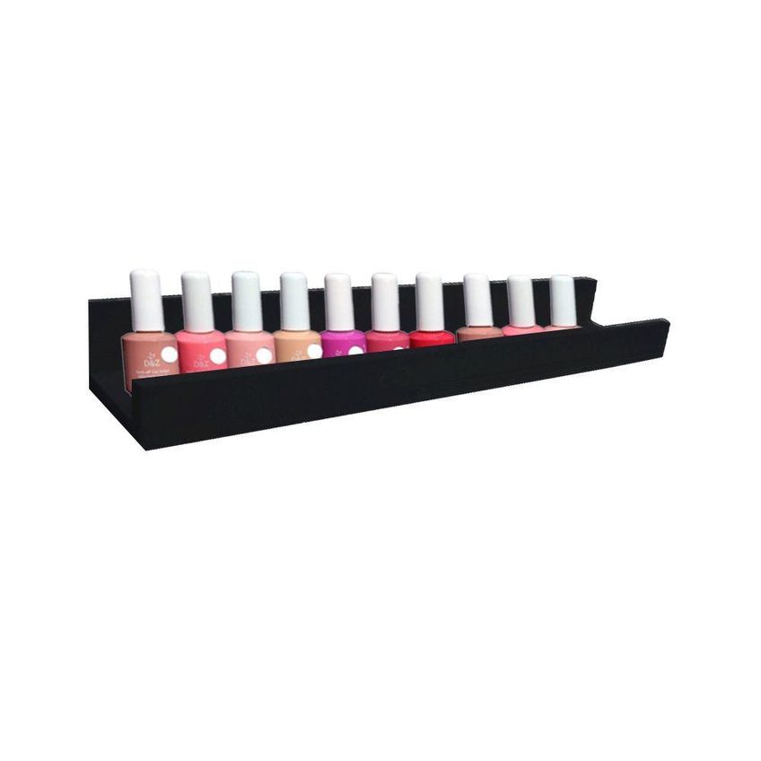Prateleira Esmalteria Simples 55cm MDF Organizadora Multiuso Para Cozinha Banheiro Quarto Preto - imagem 3
