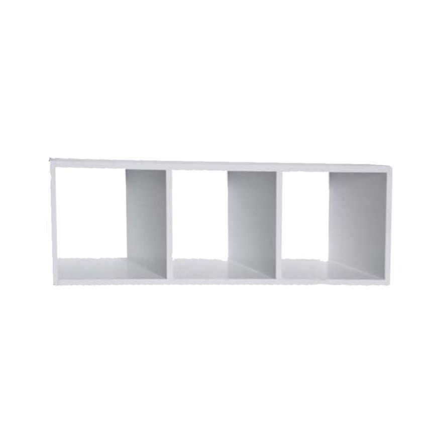Nicho Triplo F031 80x30x20cm Em Mdf Para Organização E Decoração Branco - imagem 3