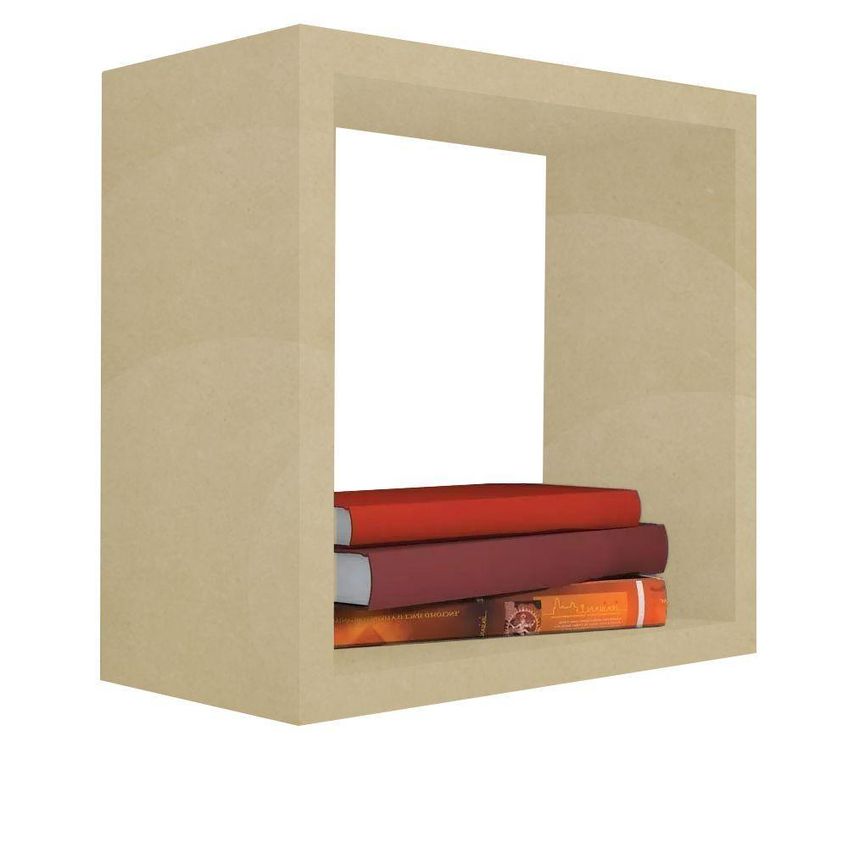 Nicho Decorativo F031 15x15x15cm Quadrado Em MDF Cru Para Decoração Amadeirado - imagem 3