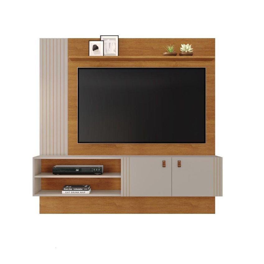Painel Para TV Precioso Até 65" 163cm MDF-MDP Cinamomo-Off JCM Moveleria - imagem 4