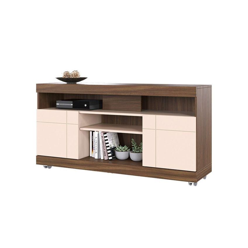 Rack Para TV Yara 47" 136cm em MDP com Portas e Prateleira Off White - imagem 2