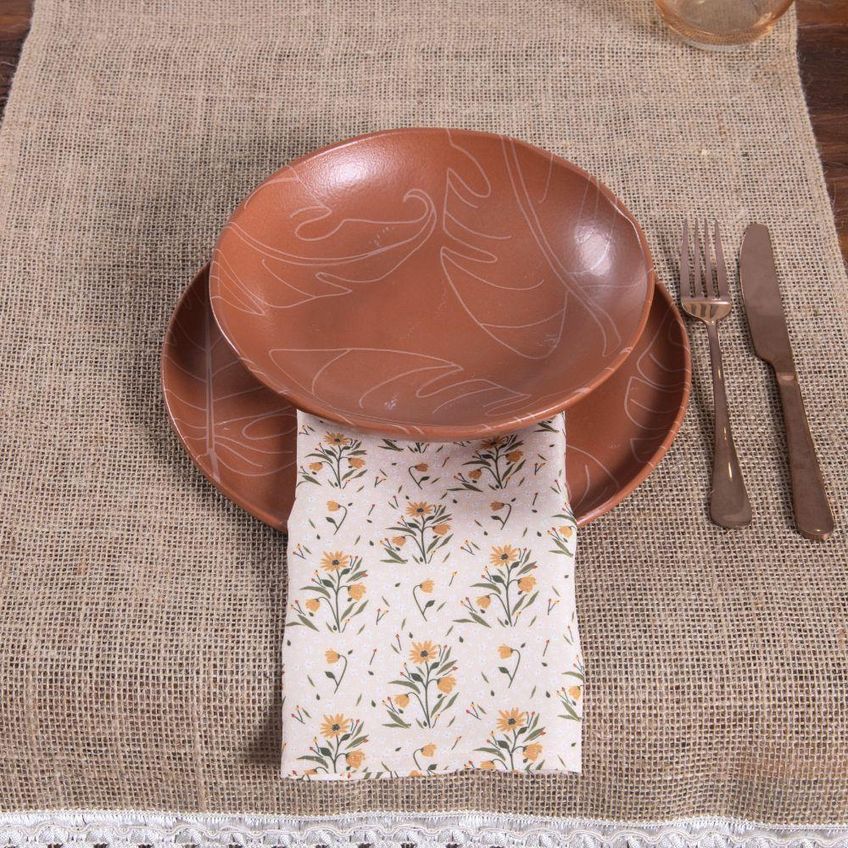 Kit De Guardanapos Estampados 100% Poliéster 35cm X 35cm 2 Peças Palha Valle Distribuidora - imagem 4