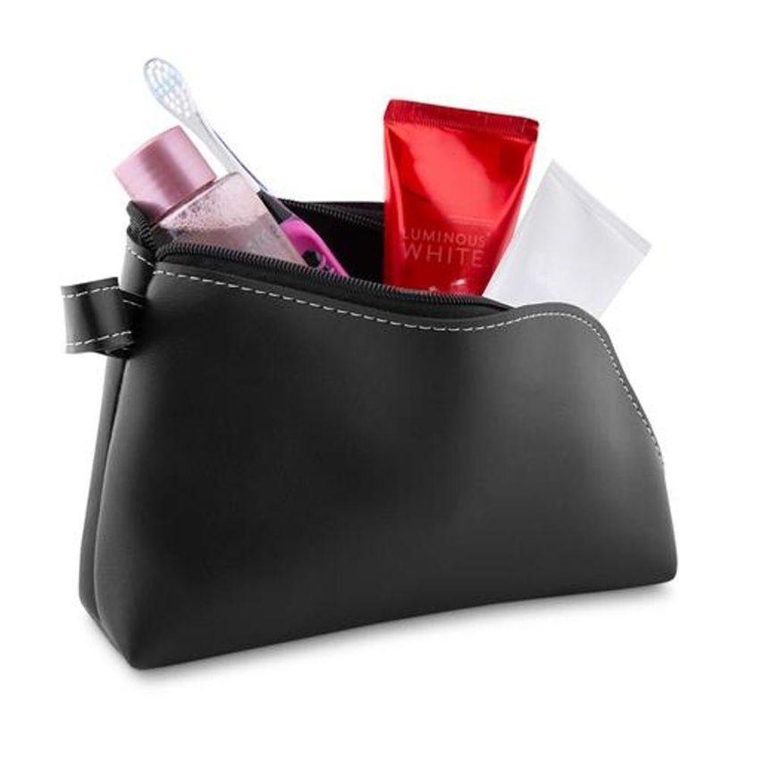 Necessaire Slim Com Alça Em Couro Sintético TPC 20 X 5 X 13,5 Cm Preto - imagem 4