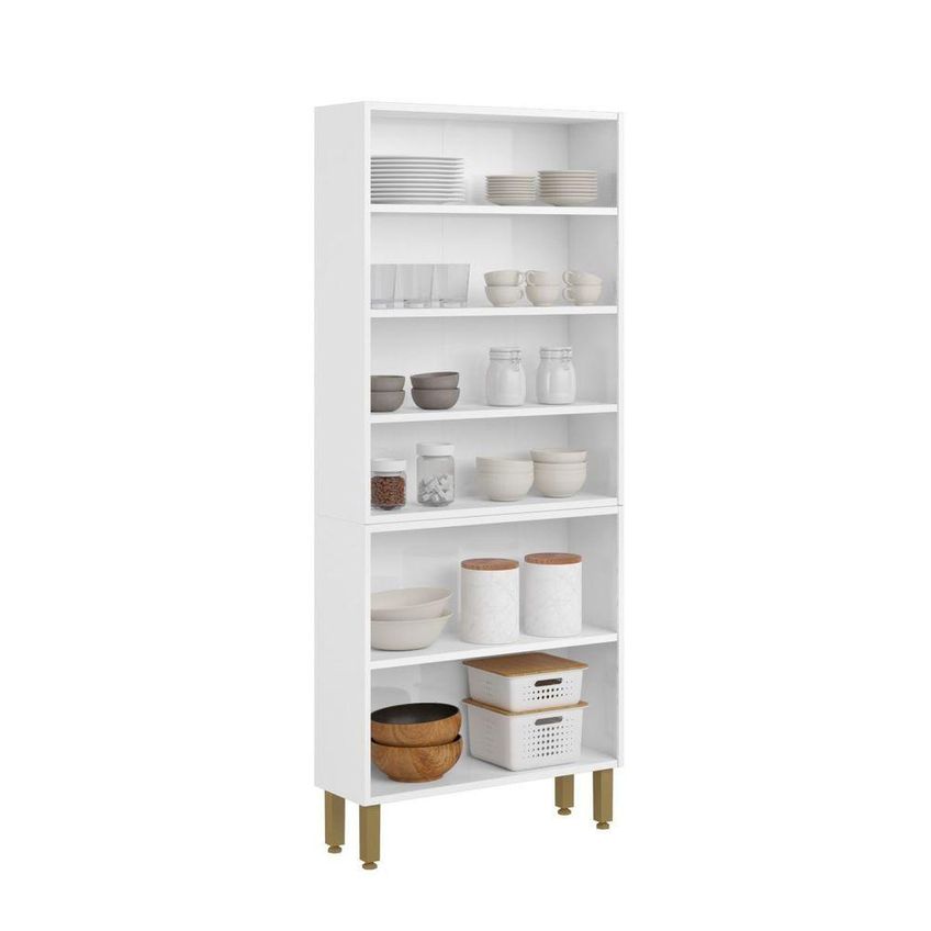 Paneleiro De Cozinha Em Aço Essência 7039 6 Portas 3 Prateleiras 80cm Areia Bertolini - imagem 3