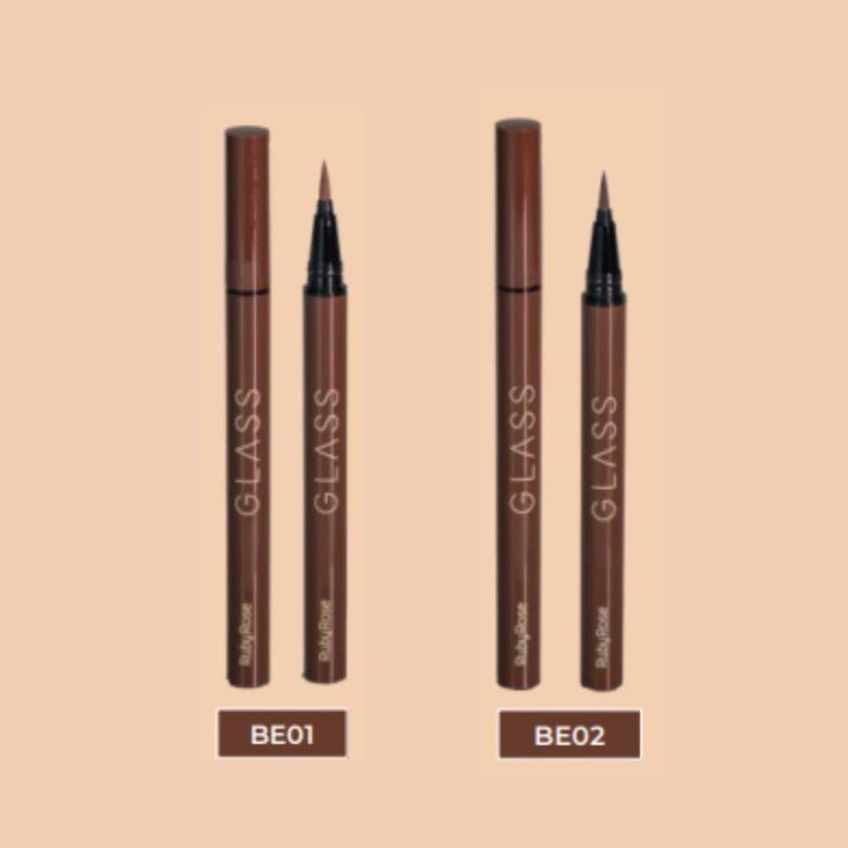Caneta Delineadora Glass Marrom Light Brown BE01 HB527-1 Ponta Fina Secagem Rápida Marrom Ruby Rose - imagem 4
