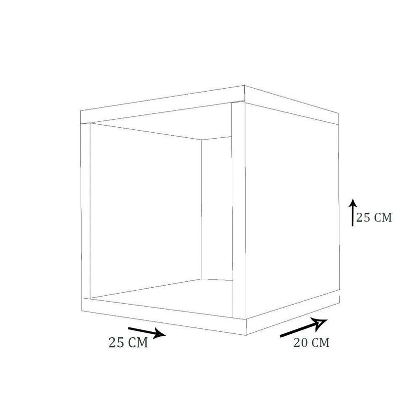 Nicho Decorativo [F031] 25x25x20cm Em MDF Organizador Para Ambiente Moderno Preto - imagem 4