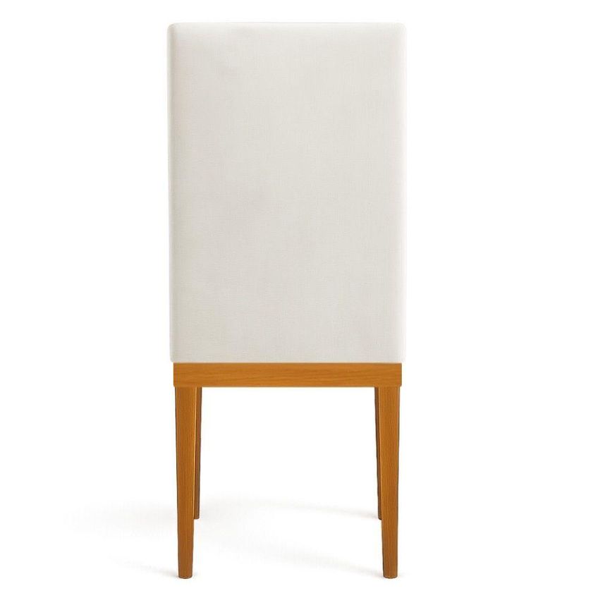 Kit 4 Cadeiras De Jantar Solana Veludo Base De Madeira Pallazio Cor Bege - imagem 4