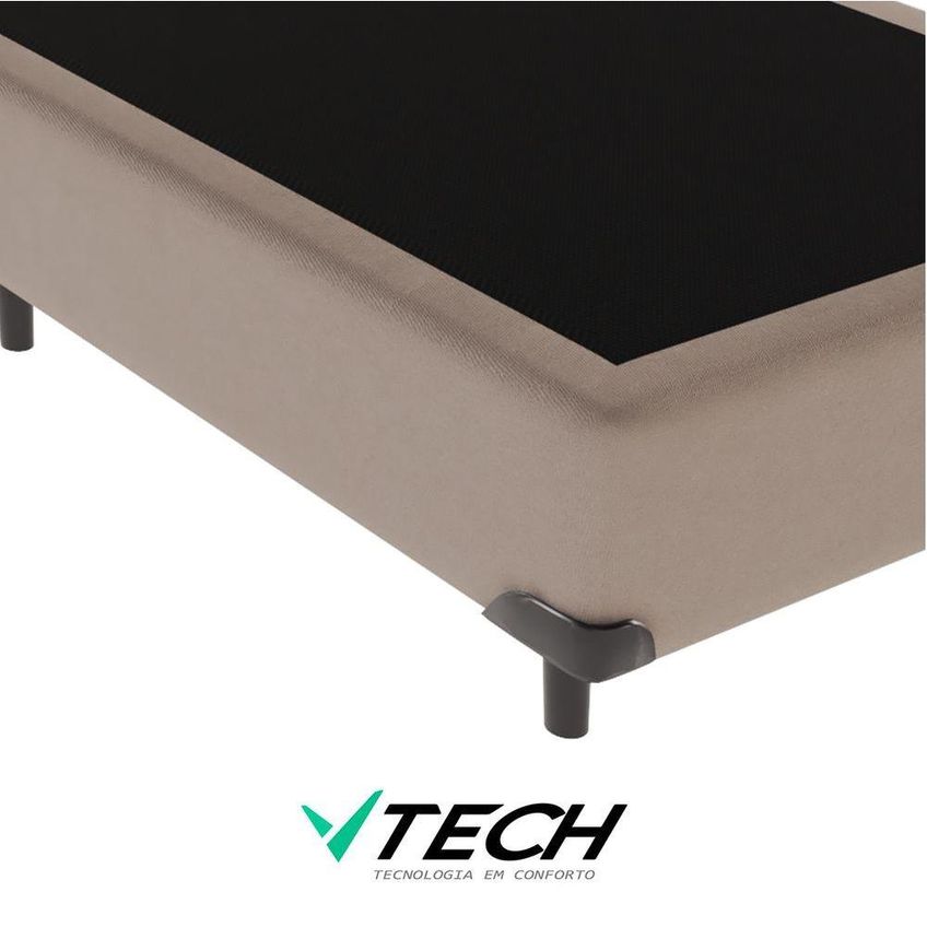 Cama Box Casal Viúvo Cama Box Estrutura Madeira Bege Vtech - imagem 4