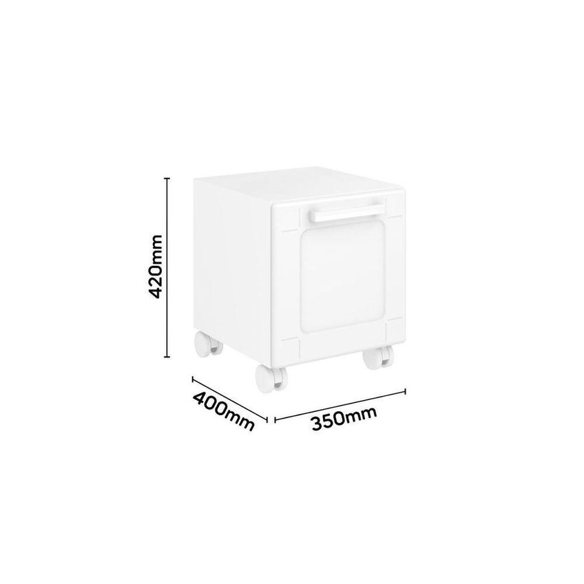 Balcão Baixo Multiuso 8198 Moderno 1 Porta Com Rodízios Branco Bertolini - imagem 3