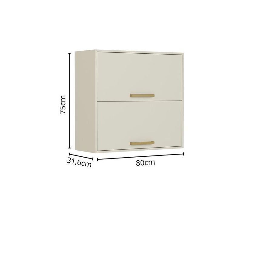 Armário Aéreo De Cozinha Bossa Nova 8145 80cm 2 Portas Basculante Arenas Bertolini - imagem 3