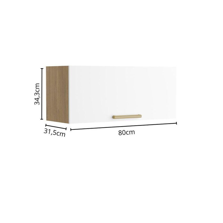 Armário Aéreo De Cozinha Axé 8106 80cm 1 Porta Basculante Branco Bertolini - imagem 3