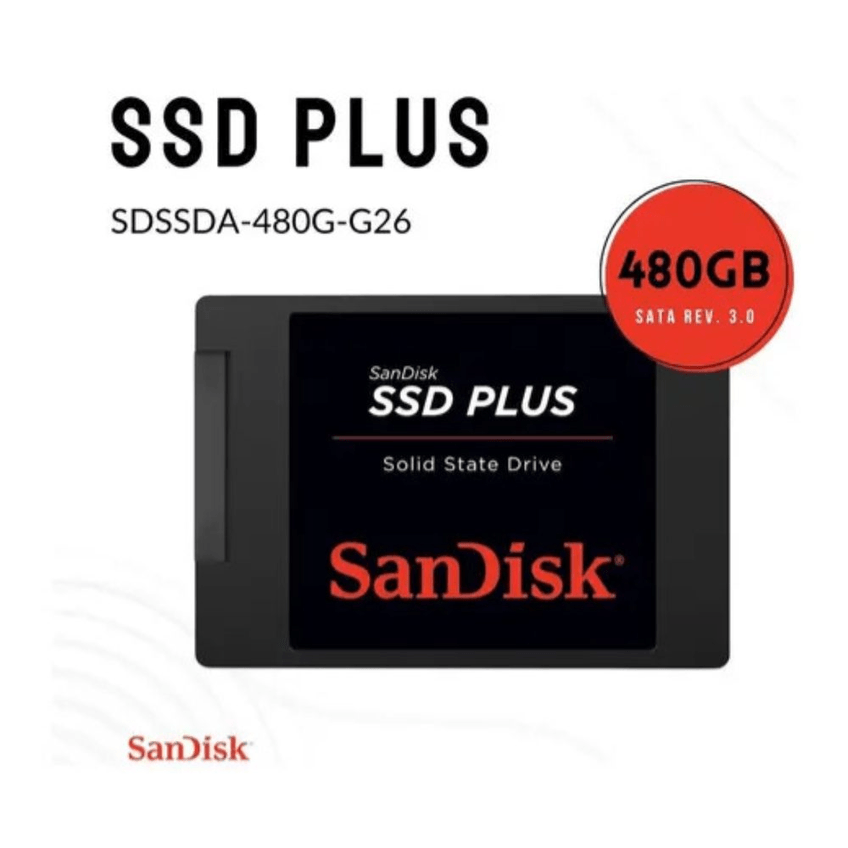 SSD Sandisk Plus 480 GB SATA III para PC e Notebook Preto - imagem 3
