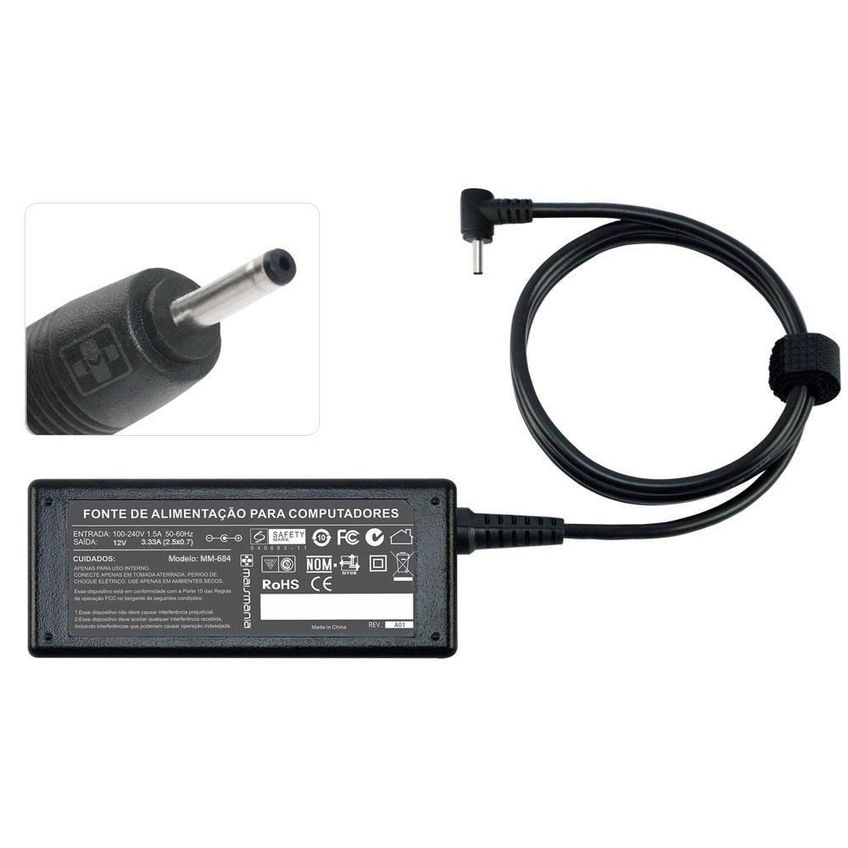 Fonte Carregador P/ Notebook Asus 19v 2.10a 40w Mm608 Mais Mania - imagem 2