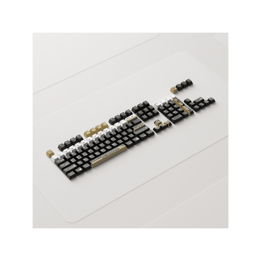 Teclas Keytok Pbt Com Sublimação De Cinco Lados, Perfil Cherry 115, Preto/amarelo/branco - imagem 3