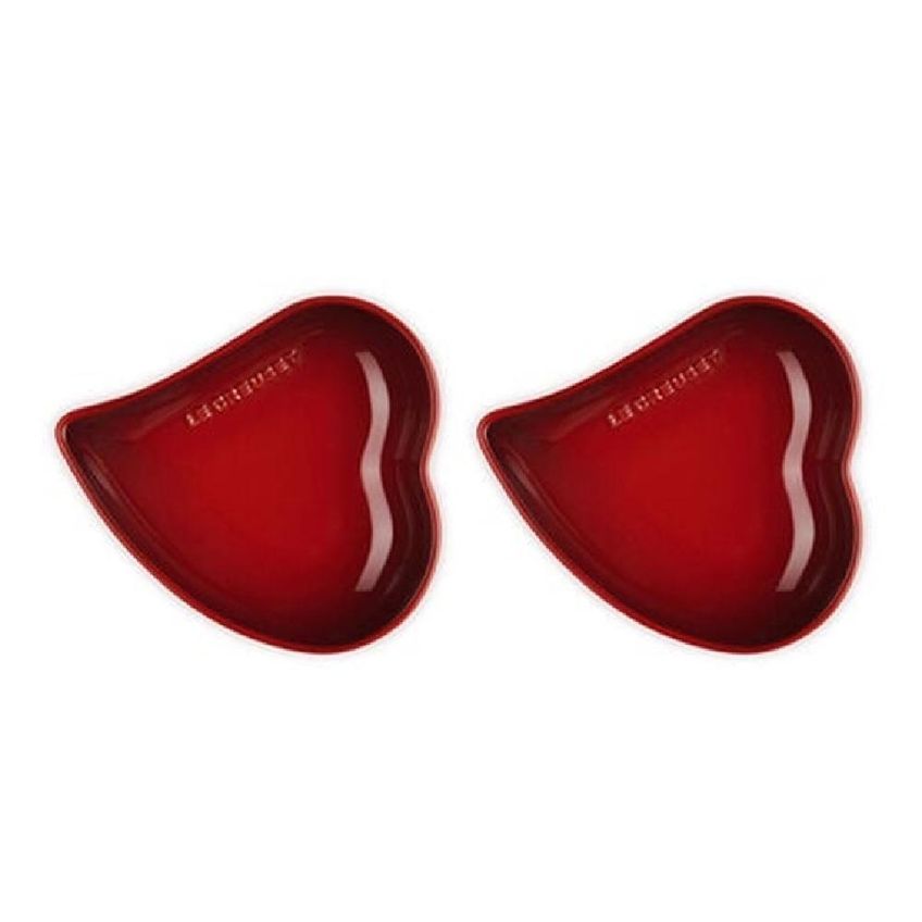 Conjunto 2 Pratos Coração Le Creuset Petal 16cm Em Cerâmica Vermelho - imagem 3