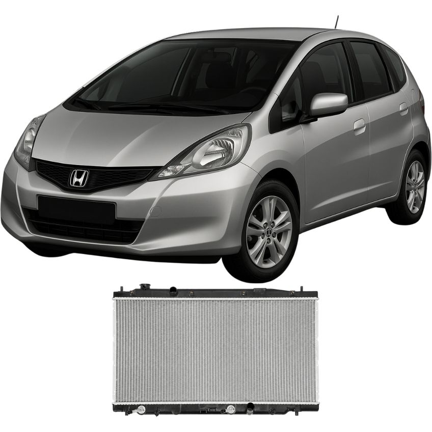 Radiador City Fit 1.4/1.5 16v 2009 2010 2011 2012 2013 2014 Brasado - imagem 5