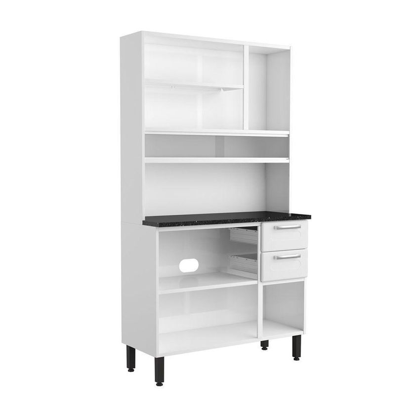 Cozinha Compacta Em Aço Multipla 6 Portas 2 Gavetas Branco Bertolini - imagem 3