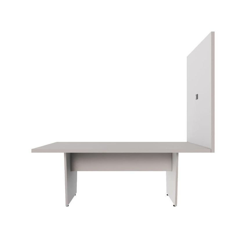Mesa De Escritório E Painel De TV F5 Sem Gavetas 200cm Cinza F5 Office - imagem 4
