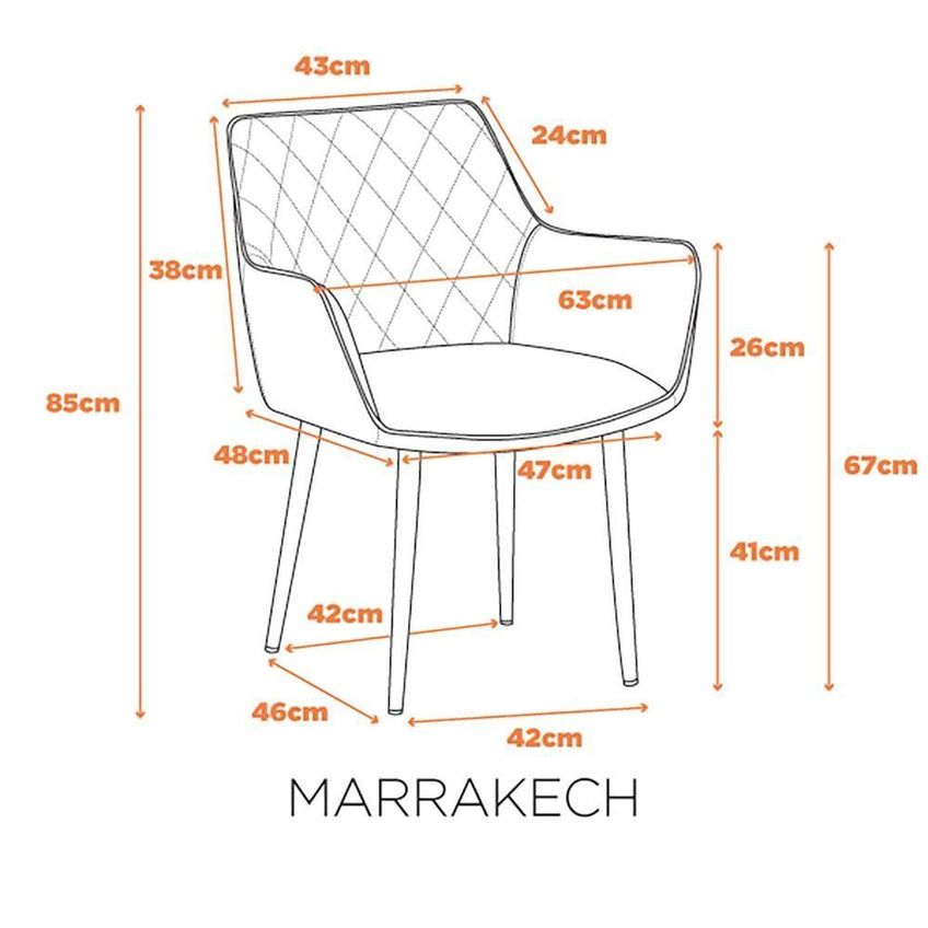 Cadeira De Jantar Marrakesh Aço Carbono Estofada Courino Caramelo Com Preto 4 Unidades - imagem 3