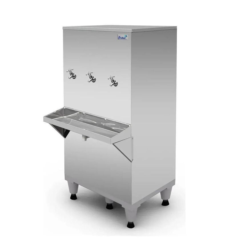 Bebedouro Industrial De Coluna RA10 Natural E Gelada 3 Torneiras 100L Inox 220V Frisbel - imagem 4